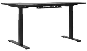 Rohový elektricky nastavitelný psací stůl pravostranný 160 x 110 cm černý DESTIN II