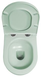 Isvea INFINITY závěsná WC mísa, Rimless, 36,5x53cm, zelená mint