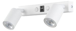 TK Lighting Bílé bodové svítidlo Nex s USB pro žárovku 2x GU10 TK11355