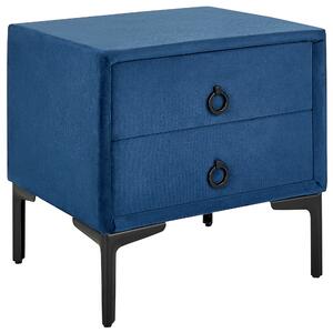 Noční stolek sametový modrý SEZANNE