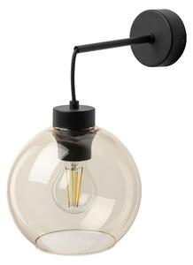 TK Lighting Černé nástěnné svítidlo Cubus s jantarovým stínidlem pro žárovku E27 TK4135