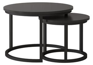 TRENTO konferenční stolek 2 kusy, černá/černý kov