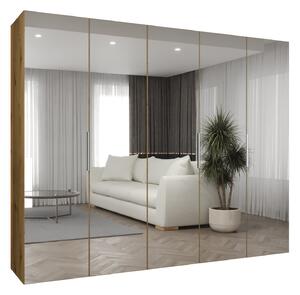 Šatní skříň 250 cm Mirabella 3 (dub artisan + kašmír)
