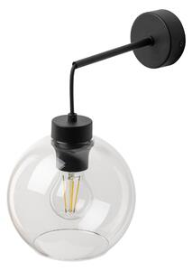 TK Lighting Černé nástěnné svítidlo Cubus s průhledným stínidlem pro žárovku E27 TK10245