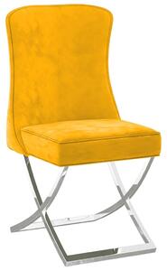 Jídelní židle hořčicově žlutá samet
