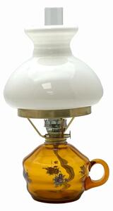 Floriánova huť Petrolejová lampa Klára - amber obtisk komplet 4