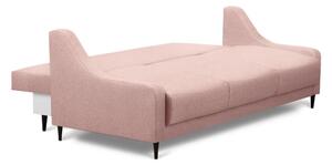 Růžová rozkládací pohovka s úložným prostorem Mazzini Sofas Ancolie, 215 cm