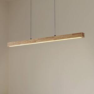 Lucande LED závěsné světlo Emara, světlé dřevo, dub,, stmívatelný, Světlé dřevo, Obývací pokoj / jídelna, Dřevo, Design