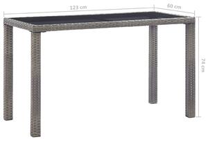Zahradní stůl Juks - polyratan - 123x60x74 cm | antracitový
