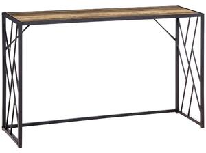 HOMCOM Konferenční stolek, Boční stolek s ocelovými nohami, 120 x 35 x 75 cm, Průmyslový stůl do chodby, Konec stolu, do malých prostor, Vstup, Chodba