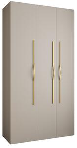 Šatní skříň 130 cm Carmela 40-2 (kašmír + zlatá)
