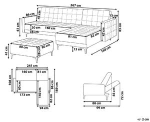Rohová sedací souprava Aberlady 4 (růžová) (s taburetem) (P). 1008467