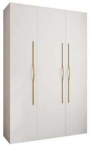 Šatní skříň 160 cm Carmela 40-2 (bílá + zlatá)