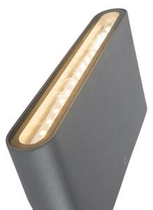 Sada 2 ks venkovních nástěnných lamp tmavě šedá 17,5 cm včetně LED - Batt