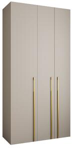 Šatní skříň 120 cm Carmela 40-3 (kašmír + zlatá)