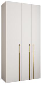 Šatní skříň 120 cm Carmela 40-3 (bílá + zlatá)