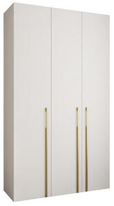 Šatní skříň 140 cm Carmela 40-3 (bílá + zlatá)