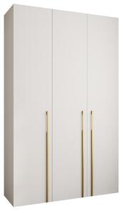 Šatní skříň 150 cm Carmela 40-3 (bílá + zlatá)