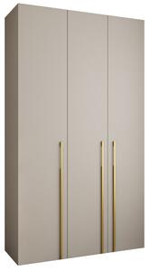 Šatní skříň 140 cm Carmela 40-3 (kašmír + zlatá)
