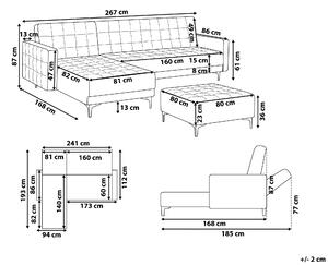 Rohová sedací souprava Aberlady 4 (fialová) (s taburetem) (L). 1008505