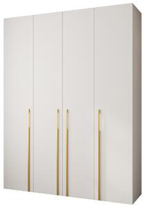 Šatní skříň 190 cm Carmela 40-3 (bílá + zlatá)