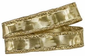 Stuha lurexová zlatá GOLD LUCK 25mm x 2m (7,50Kč/m)