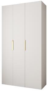 Šatní skříň 130 cm Carmela 40-4 (bílá + zlatá)