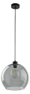 TK Lighting Černý závěsný lustr Cubus s kouřovým stínidlem pro žárovku E27 TK4292