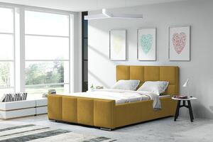 Čalouněná postel MASALA 90x200 cm Odstín látky: Žlutá (Fresh 37) - eTapik