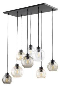TK Lighting Černý závěsný lustr Cubus pro žárovku 8x E27 TK2834