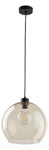 TK Lighting Černý závěsný lustr Cubus s jantarovým stínidlem pro žárovku E27 TK2064