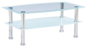 Konferenční stolek bílý 100 x 60 x 42 cm tvrzené sklo