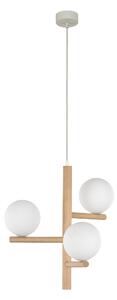 TK Lighting Závěsný lustr Estera Wood s dekorem dřeva pro žárovku 3x G9 TK6799