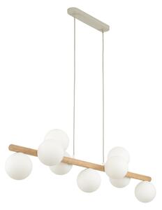TK Lighting Závěsný lustr Estera Wood s dekorem dřeva pro žárovku 9x G9 TK5906