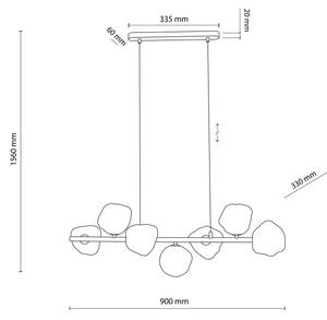 TK Lighting Béžový závěsný lustr Lava pro žárovku 7x G9 TK11109