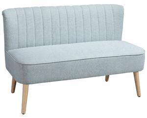 HOMCOM 2místná pohovka, malá čalouněná pohovka s lněným vzhledem do obývacího pokoje či ložnice, světle zelená (117 x 56,5 x 77 cm) | Aosom
