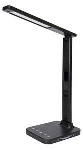 Ecolite Černá LED stolní lampička West 8W s displejem LU19AC-CR