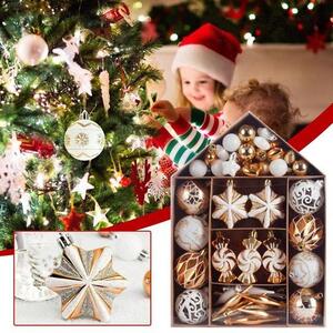 Tutumi, vánoční ozdoby na stromeček 73ks sysd1688-046, bílá-zlatá, CHR-05009