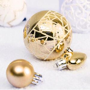 Tutumi, vánoční ozdoby na stromeček 73ks sysd1688-046, bílá-zlatá, CHR-05009