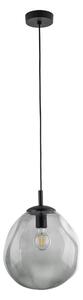 TK Lighting Černý závěsný lustr SOL s kouřovým stínidlem 250mm pro žárovku E27 TK10084