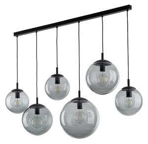 TK Lighting Černý závěsný lustr Esme s kouřovými stínidly pro žárovku 6x E27 TK5383