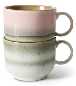 Set 2ks hrnek na čaj 70s Lush Tea - 14*10*8cm / 425 ml - HKLIVING
