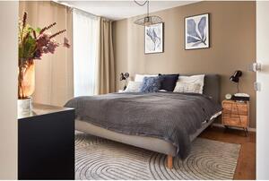 Šedá čalouněná dvoulůžková postel s úložným prostorem s roštem 140x200 cm Mattis – Meise Möbel