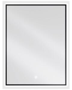 Mexen Erma osvětlené koupelnové zrcadlo 60 x 80 cm, LED 6000K, anti-pára, černý rám - 9814-060-080-611-70