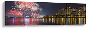 Obraz ohňostroje v singapuru (170x50 cm)