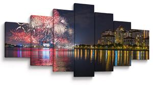 Obraz ohňostroje v singapuru (210x100 cm)