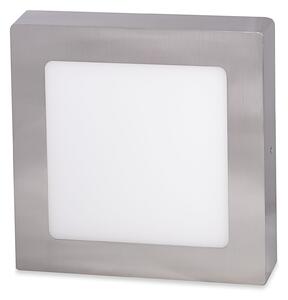 Ecolite Stříbrný přisazený LED panel hranatý 170 x 170mm 12W Barva světla: Denní bílá LED-CSQ-12W/41/CHR