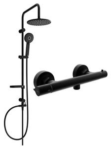 Mexen Carl sprchový set s dešťovou sprchou a Slim termostatickou sprchovou baterií, černá, 77105240-70