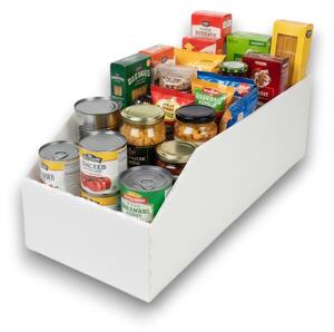 Usporadejto.cz Úložný box, plastový 20x50x16cm - do spíže i do skříně KARTONPLAST - BÍLÝ