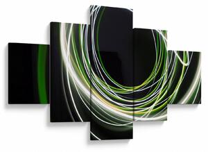 Obraz zelených čar (125x70 cm)